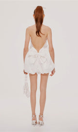 VELVET HALTERNECK MINI DRESS IN WHITE Dressers styleofcb