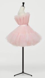 LAYERED STRAPLESS MINI DRESS IN PINK Dresses sis label