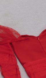 STRAPLESS STRAPLESS LACE MIDI DRESS IN RED DREESES styleofcb