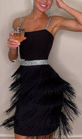FRINGED BODYCON BACKLESS MINI DRESS Dresses styleofcb