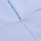 LIGHT BLUE SQUARE-NECK PUFF SLEEVE SIDE HIGH SLIT DRESS styleofcb