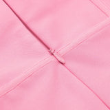 BARBIE PINK MESH FABRIC STITCHED SQUARE-NECK HALTERNECK DRESS styleofcb