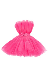 LAYERED STRAPLESS MINI DRESS Dresses styleofcb XS HOT PINK