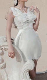 WHITE BUTTERFLY EMBROIDERY MINI DRESS styleofcb