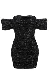 SEQUINS MINI DRESS IN BLACK Dresses styleofcb