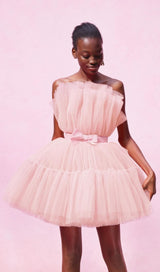 LAYERED STRAPLESS MINI DRESS IN PINK Dresses sis label