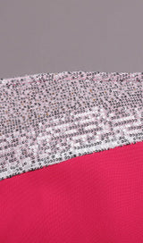 ONE-LINE SHOULDER WITH LARGE BOW IRREGULAR DRESS IN PEACH PINK styleofcb