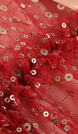 BANDAGE SEQUIN MAXI DRESS IN RED Dresses styleofcb