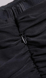 RUCHED STRAPLESS MIDI DRESS IN BLACK styleofcb