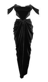 LACE STRAPLESS MAXI DRESS IN BLACK styleofcb