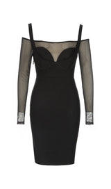 TULLE HIP WRAP DRESS IN BLACK styleofcb