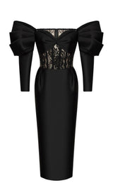 STRAPLESS LACE MIDI DRESS Dresses styleofcb XS BLACK