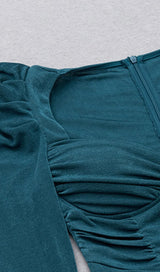 GREY-BLUE HIGH SLIT SLIM-FIT KNIT MIDI DRESS styleofcb