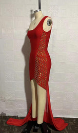 ONE SHOULDER MAXI DRESS IN RED Dresses styleofcb