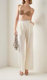 RHINESTONE EMBELLISHED SILK BRA TOP IN GOLD TOPS & SKIRTS styleofcb