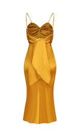 SATIN SLEEVELESS SLIP MAXI DRESS IN HONEYCOMB styleofcb