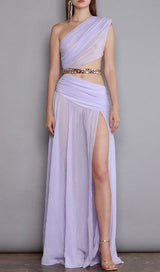 SPLIT MAXI DRESS IN LAVENDER styleofcb