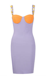 Purple Orange Bandage Mini Dress Dresses styleofcb