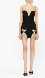 BOW-DETAIL SLEEVELESS MINI DRESS styleofcb