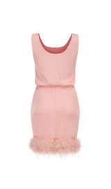 SATIN MATCHING SET MINI DRESS IN PINK DIAMOND styleofcb