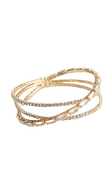 GOLD MULTI LAYERED DIAMANTE BRACELE JEWELLERY styleofcb