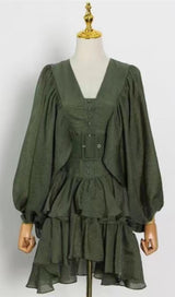 PLUNGED DRAPED MINI DRESS Dresses styleofcb