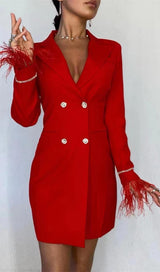 FEATHER BACKLESS SUIT MINI DRESS Dresses styleofcb