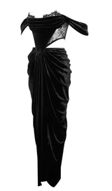 LACE STRAPLESS MAXI DRESS IN BLACK styleofcb