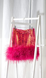 SEQUIN FEATHER MINI SKIRT Dresses styleofcb