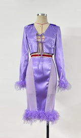 FEATHER TWO PIECE SET IN PURPLE styleofcb