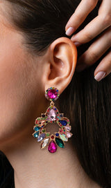 COLORFUL CRYSTAL CHANDELIER DROP EARRINGS JEWELLERY styleofcb