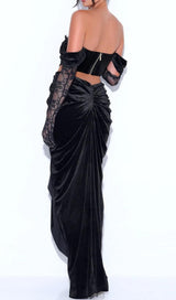 LACE STRAPLESS MAXI DRESS IN BLACK styleofcb