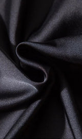 DIAMOND-BUTTON BOW LATERN SLEEVE IRREGULAR SUIT DRESS IN BLACK styleofcb