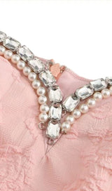 DIAMOND FLORAL BACKLESS MINI DRESS IN PINK DRESS STYLE OF CB