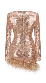 SEQUIN FEATHER MINI DRESS Dresses styleofcb