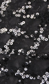 FEATHER SEQUIN TWO PIECE SET IN BLACK styleofcb