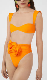 ROSE EMBELLISHED BIKINI SUIT IN ORANGE styleofcb