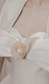 BOW DECORATIVE BANDEAU DRESS SET IN CHAMPAGNE styleofcb