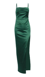 SATIN STRAP MAXI DRESS IN VERDE Dresses styleofcb