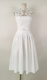 FLORAL EMBROIDERY MAXI DRESS IN WHITE styleofcb