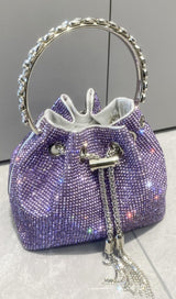 CRYSTAL EMBELLISHED BUCKET BAG IN PURPLE Bags styleofcb