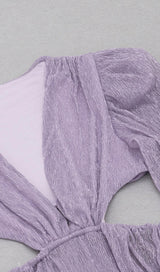 LONG SLEEVE V NECK MAXI DRESS IN PURPLE Dresses styleofcb