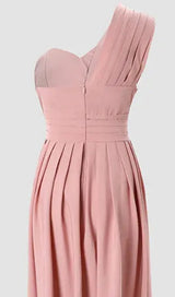 POLYESTER SEQUINS SLEEVELESS RUFFLE DRESS IN PINK styleofcb