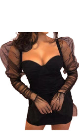 LONG SLEEVE MINI DRESS IN GREEN Dresses styleofcb