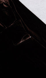 VELVET STRAPPY HOLLOW BACK FISHTAIL DRESS IN COFFEE styleofcb