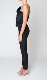 TWISTED BOW SILK FAILLE JUMPSUIT DRESS STYLE OF CB