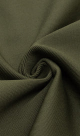 SEQUIN BODICE HIP WRAP DRESS IN OLIVE GREEN styleofcb