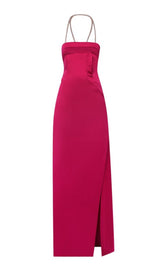 HALTER STRAPLESS MAXI DRESS IN PINK styleofcb