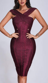 BANDAGE CUT OUT MIDI DRESS IN PINK styleofcb
