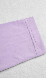 POLYESTER SOLID COLOUR SIMPLE LACE UP HOLLIOWED OUT ONE STEP DRESS IN LIGHT PURPLE styleofcb